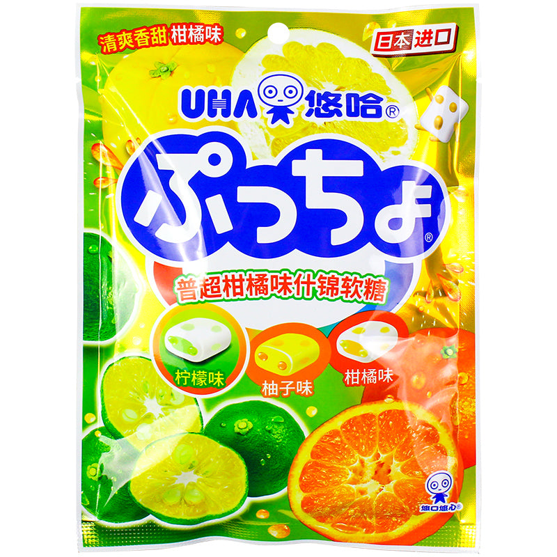 Uha Puchao Bonbons moelleux Saveurs d’agrumes assorties 90g