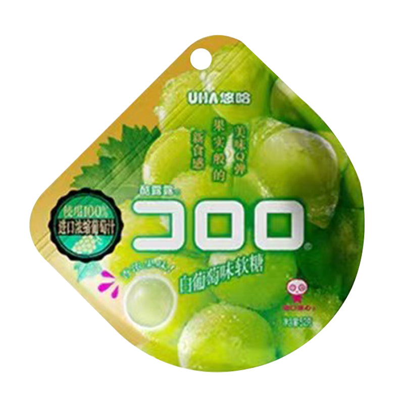 Delicious UHA Kororo White Grape Flavored Gummy Candy 52g